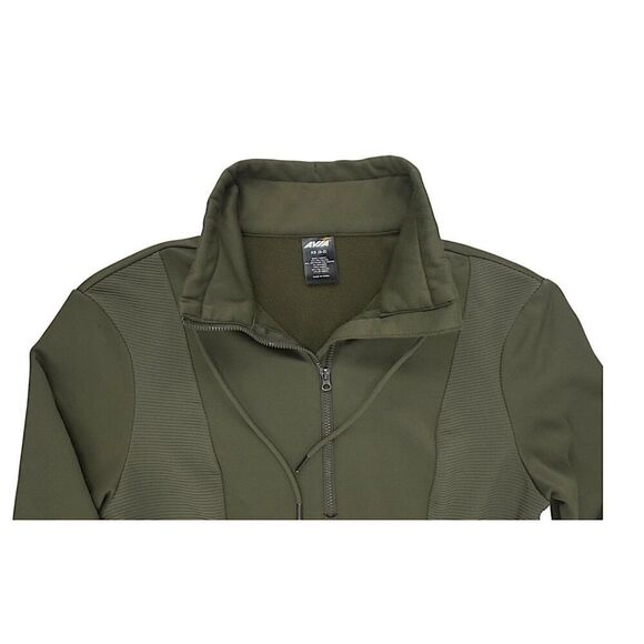 Avia Women's Semi-Fit Quarter-Zip Ribbed Pullover Military Army/Olive Green - XS - Picture 4 of 7